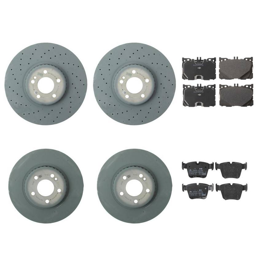 Mercedes Disc Brake Pad and Rotor Kit - Front and Rear (360mm/320mm) 0004230712